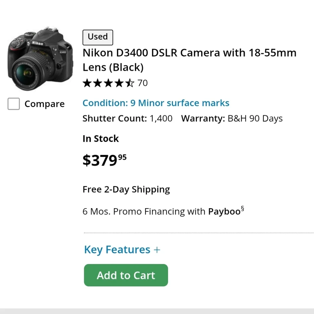Nikon D3400 DSLR Camera Kit - Black with Accessories